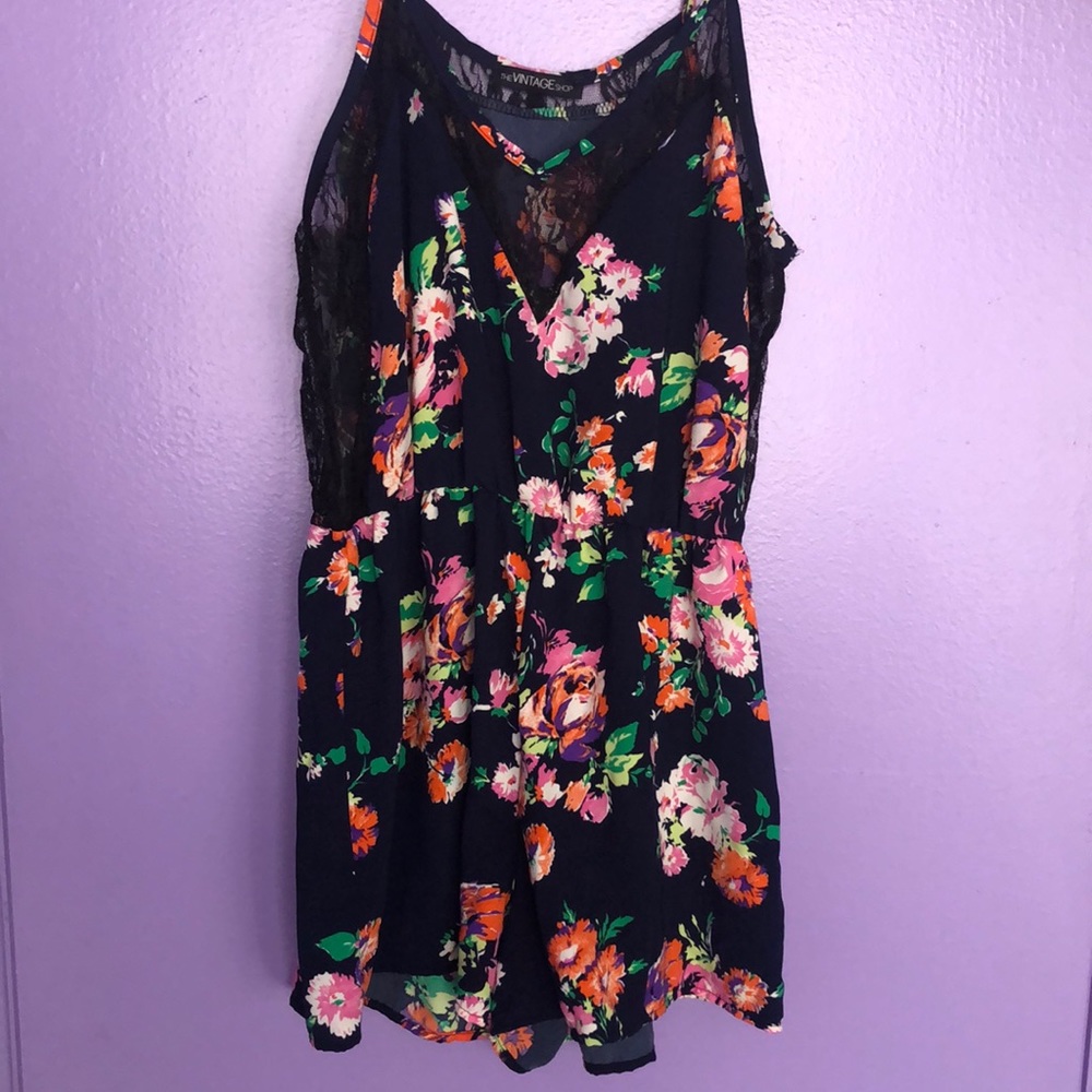 Floral shorts romper